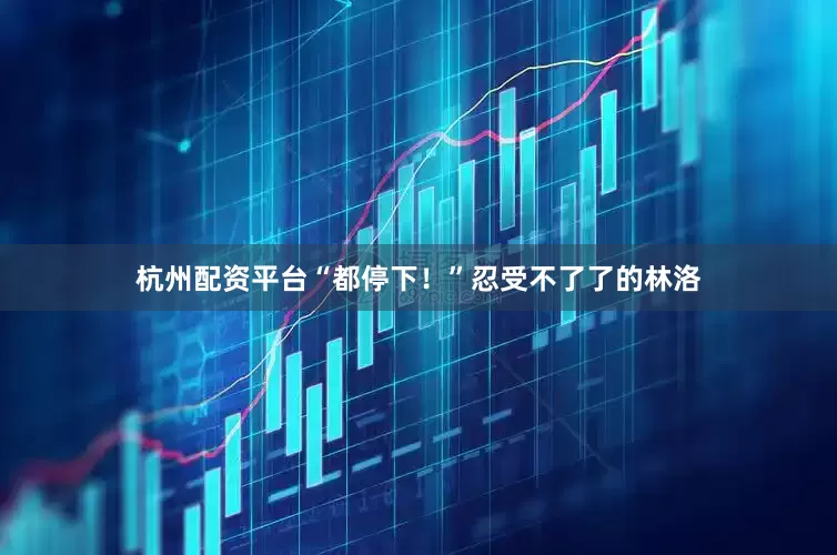 杭州配资平台“都停下！”忍受不了了的林洛